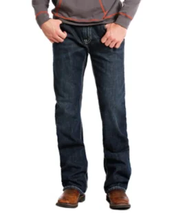 Rock & Roll Denim Men's FR Double Barrel Relaxed Fit Bootcut Jeans -Western Cowboy Clothing 0864K2 88 P2