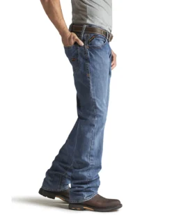 Ariat Men's FR M3 Medium Wash Loose Basic Stackable Straight Leg Jean -Western Cowboy Clothing 086P41 7030 P3
