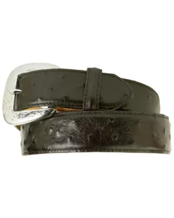 Tony Lama Men's Ostrich Print Leather Belt - Reg & Big
