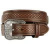 Ariat Men's Fabric Inlay Concho & Basketweave Leather Belt