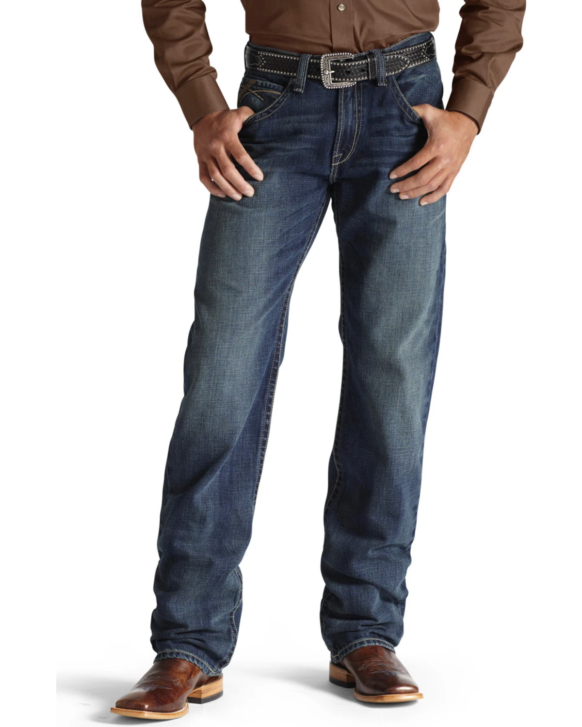 Ariat Men's Blue M3 Multi-Stitch Storm Jeans - Straight Leg 3 Ariat Men's Blue M3 Multi-Stitch Storm Jeans - Straight Leg - Image 3