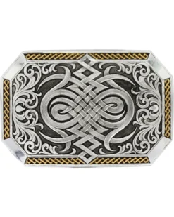 Montana Silversmiths Men's Silver Antiqued Celtic Knot Buckle