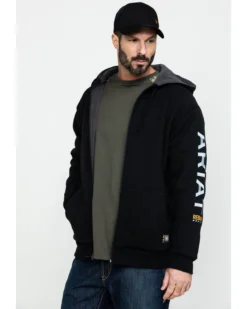 Ariat Men's Rebar All-Weather Full Zip Work Hoodie -Western Cowboy Clothing 2000282106 001 P3