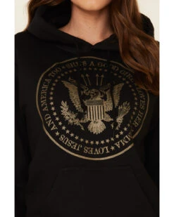 Ruby's Rubbish Women's She's A Good Girl USA Seal Graphic Hooded Sweatshirt -Western Cowboy Clothing 2000337415 001 P3