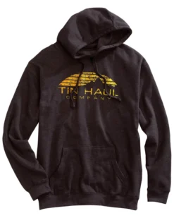 Tin Haul Men's Gray Sunset Mountain Graphic Hooded Sweatshirt