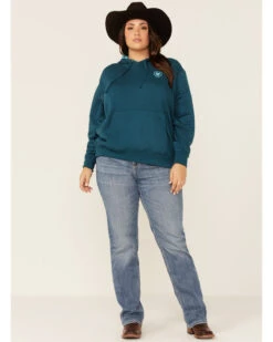 Ariat Women's Eurasian R.E.A.L Arm Logo Graphic Hoodie - Plus -Western Cowboy Clothing 2000341892 410 P4