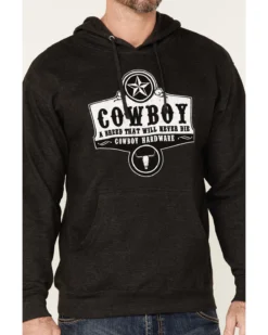Cowboy Hardware Men's Gray Cowboy Breed Graphic Hooded Sweatshirt -Western Cowboy Clothing 2000346639 020 P3