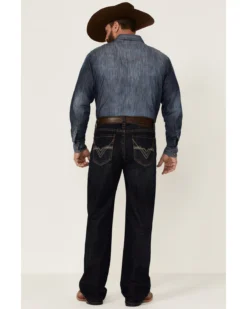 Rock & Roll Denim Men's Dark Wash Double Barrel Relaxed Straight Leg Jeans