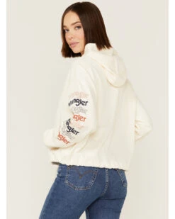 Wrangler Women's Logo Cropped Hoodie 6 Wrangler Women's Logo Cropped Hoodie -Western Cowboy Clothing 2000358083 100 P3