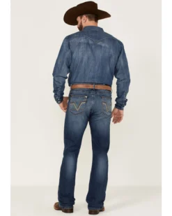 Rock 47 By Wrangler Men's Edmond Medium Wash Stretch Slim Bootcut Jeans -Western Cowboy Clothing 2000359727 414 P3