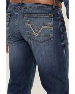 Rock 47 By Wrangler Men's Edmond Medium Wash Stretch Slim Bootcut Jeans -Western Cowboy Clothing 2000359727 414 P4