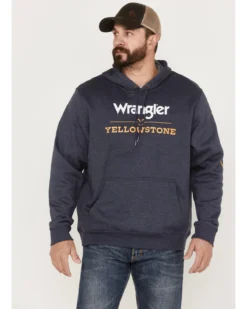 Wrangler Men's Yellowstone Logo Sleeve Hooded Sweatshirt