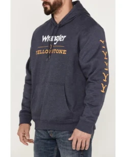 Wrangler Men's Yellowstone Logo Sleeve Hooded Sweatshirt -Western Cowboy Clothing 2000361693 410 P3