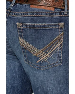 Rock 47 By Wrangler Men's Baltic Light Medium Wash Stretch Slim Bootcut Jeans 7 Rock 47 By Wrangler Men's Baltic Light Medium Wash Stretch Slim Bootcut Jeans -Western Cowboy Clothing 2000365079 413 P4