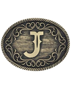 Montana Silversmiths Filigree Initial J Belt Buckle