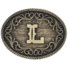 Montana Silversmiths Filigree Initial L Belt Buckle