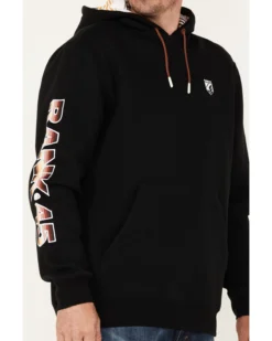 RANK 45 Men's Smoke On Striped Logo Sleeve Hooded Sweatshirt -Western Cowboy Clothing 2000374700 001 P3