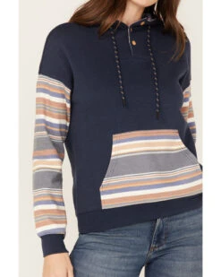 RANK 45 Women's Stripe Contrast Hooded Pullover -Western Cowboy Clothing 2000374967 410 P3