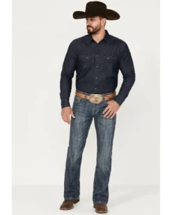 Rock & Roll Denim Men's Dark Vintage Wash Bootcut Jeans