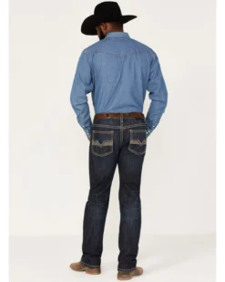 Rock & Roll Denim Men's Dark Wash Pistol Stackable Reflex Bootcut Jeans