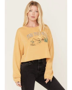 Cleo + Wolf Women's Find Your Wild Graphic Cropped Sweatshirt -Western Cowboy Clothing 2000380775 103 P3