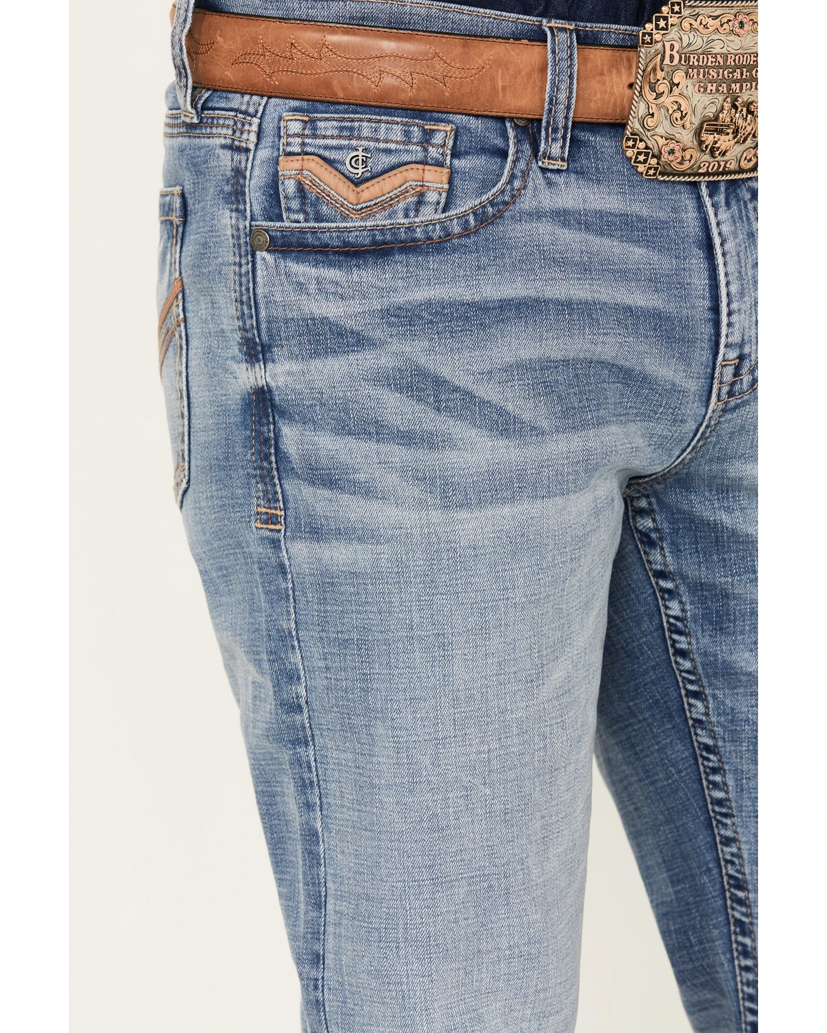 Cody James Men's Dodge City Light Wash Relaxed Boot Stretch Denim Jeans 2 Cody James Men's Dodge City Light Wash Relaxed Boot Stretch Denim Jeans - Image 2