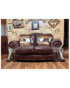 Shawnee Trading Post Mounted Genuine Longhorn Stands On Cowhide Base -Western Cowboy Clothing 2000382548 200 P5