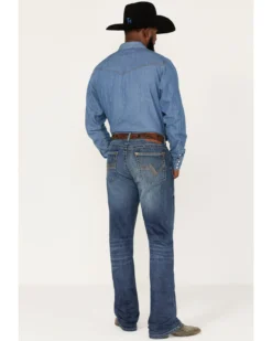 Rock 47 By Wrangler Men's Marina Del Ray Medium / Dark Wash Slim Bootcut Stretch Denim Jeans -Western Cowboy Clothing 2000384276 400 P3