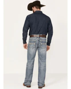 Rock & Roll Denim Men's Double Barrel Medium Vintage Wash Straight Leg Denim Jeans
