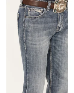 Rock & Roll Denim Men's Double Barrel Medium Vintage Wash Straight Leg Denim Jeans 7 Rock & Roll Denim Men's Double Barrel Medium Vintage Wash Straight Leg Denim Jeans -Western Cowboy Clothing 2000386201 414 P4