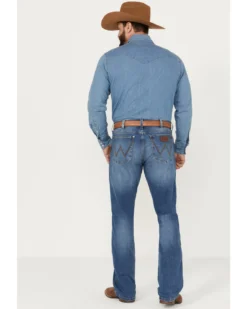 Wrangler Retro Men's Fresian Light Wash Slim Bootcut Stretch Jeans -Western Cowboy Clothing 2000394533 412 P3