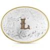 Montana Silversmiths Classic Western Oval Two-Tone Initial Belt Buckle - L