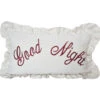 HiEnd Accents White Bandera Good Night Embroidery Pillow