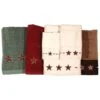 HiEnd Accents Three-Piece Embroidered Star Bath Towel Set - Cream